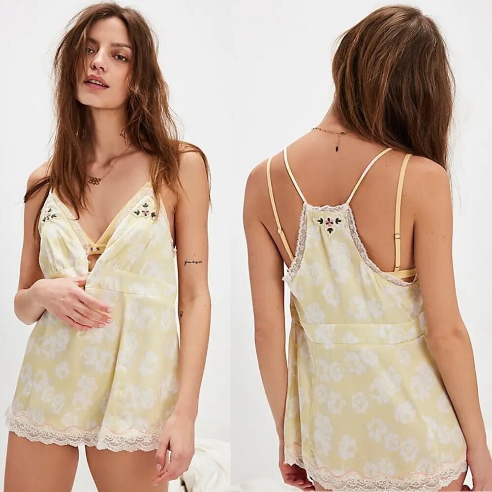 NWT New Free People Night Lemon Custard Combo Cami Top Size S